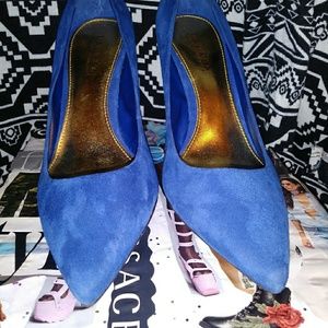 Royal Blue Suede Heels